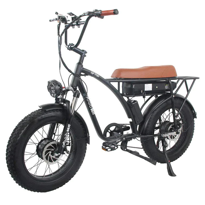 Schwarz 20 Zoll E-Bike Fatbike Mountainbike 1000Wx2 840Wh Akku 80km Reichweite