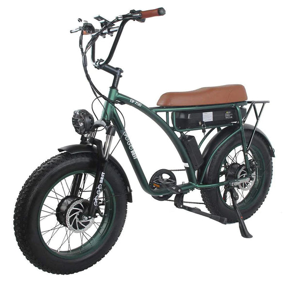 Grün 20 Zoll E-Bike Fatbike Mountainbike 1000Wx2 840Wh Akku 80km Reichweite