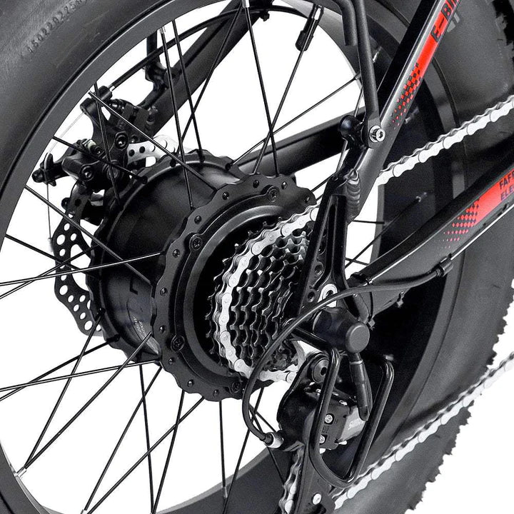 Schwarz 20 Zoll E-Bike Klapprad Fatbike 750W 480Wh Akku 90km Reichweite