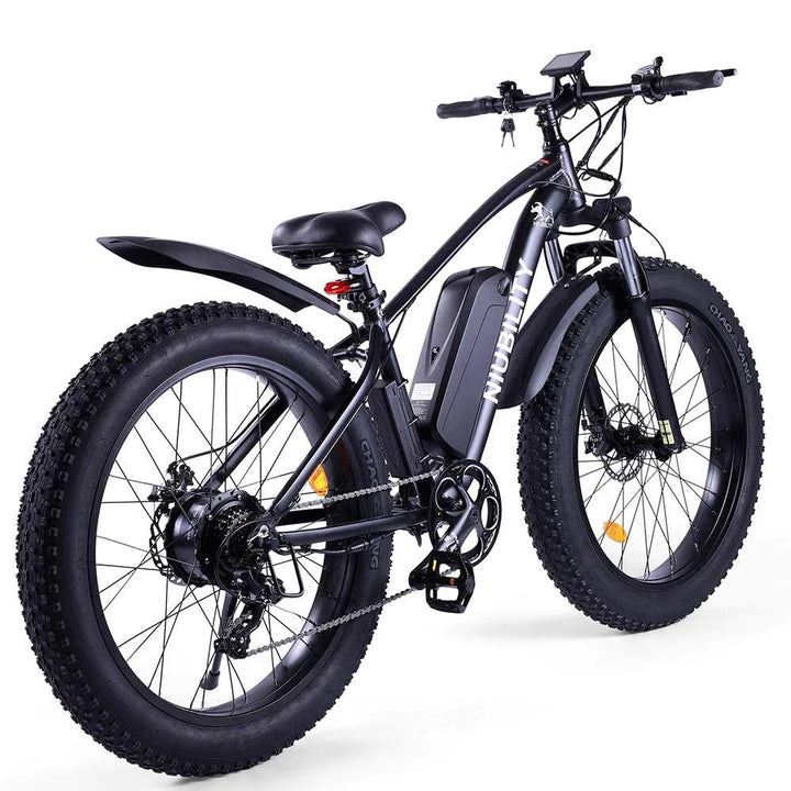 Schwarz 26 Zoll E-Bike Fatbike Mountainbike 1000W 600Wh Akku 100km Reichweite