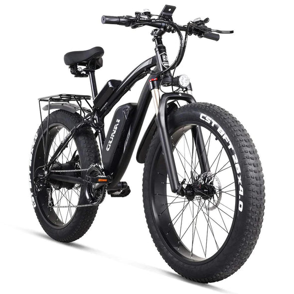 Schwarz 26 Zoll E-Bike Fatbike Mountainbike 1000W 820Wh Akku 75km Reichweite