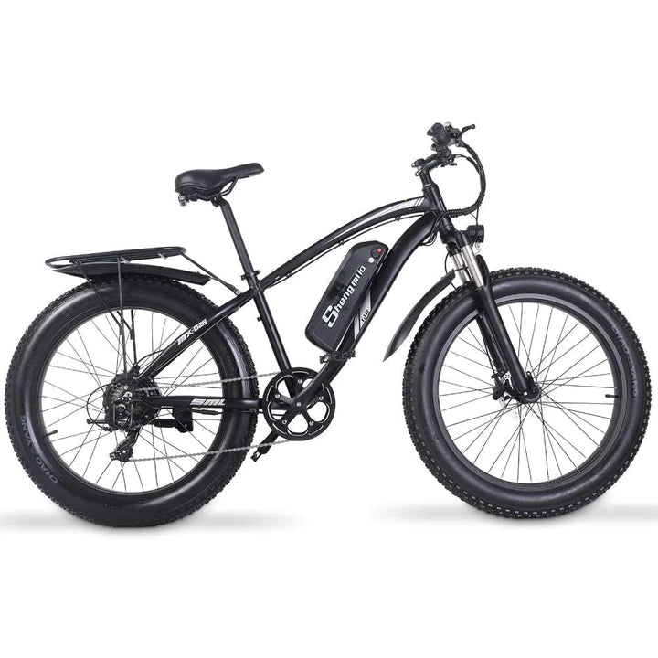 Schwarz 26 Zoll E-Bike Fatbike Mountainbike 1000W 820Wh Akku 90km Reichweite