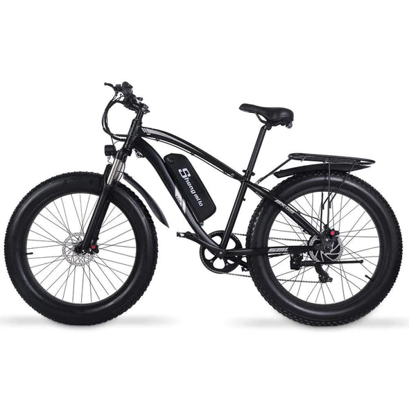 Schwarz 26 Zoll E-Bike Fatbike Mountainbike 1000W 820Wh Akku 90km Reichweite