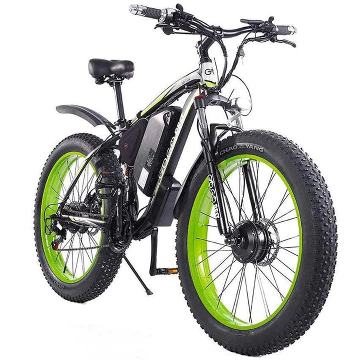 Gelb 26 Zoll E-Bike Fatbike Mountainbike Doppelmotor 500Wx2 840Wh Akku 70km Reichweite