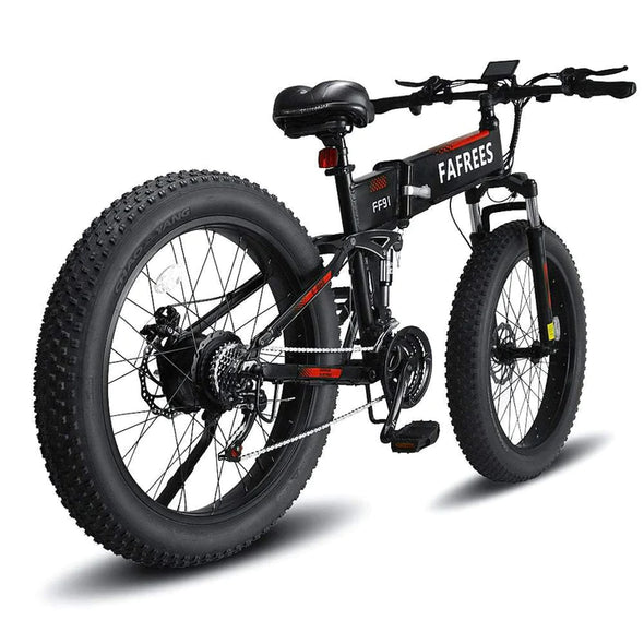 Schwarz 26 Zoll E-Bike Klapprad Fatbike Mountainbike 1000W 480Wh Akku 90km Reichweite